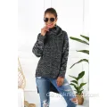 Damen Jaquard Print Long Sleeve Pullover Fashion Pullover